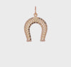 14k Yellow Gold Horseshoe Charm Pendant, 20x15mm