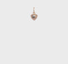 14K Yellow Gold  3-D Puffed Heart Charm Pendant, 11x6mm