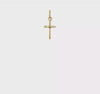 14K Yellow Gold Small Cross Charm Pendant, 8x18mm