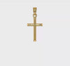 Yellow Gold Cross Pendant Charm, High Polished Finish, 25x12mm (Yellow Gold)