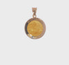 14k Yellow Gold High Polished St Michael Medal Pendant, 21mm