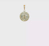 10k Real Solid Yellow Gold Miraculous Mary Charm Pendant, 13mm