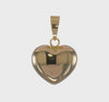14K Yellow Gold Puffed Heart Pendant, 16x12mm