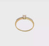 10k Real Yellow Solid Gold CZ Engagement Solitaire Ring