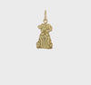 14k Yellow Gold Dog Puppy Charm Pendant, 21x10mm