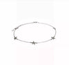 Sterling Silver Rhodium-Plated Starfish Anklet, 9 Inch with 2 Inch Extender, Total 11 Inch