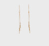 14K Yellow Gold Strand Chain Tassel Drop Earrings