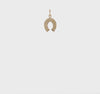 14k Yellow Gold Horseshoe Charm Pendant, 20x10mm