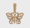 14k Yellow Gold High Polished Filigree Butterfly Pendant,8x12mm