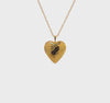 14k Yellow Gold Filled Engraved Heart Locket Chain Necklace, 18 Inch