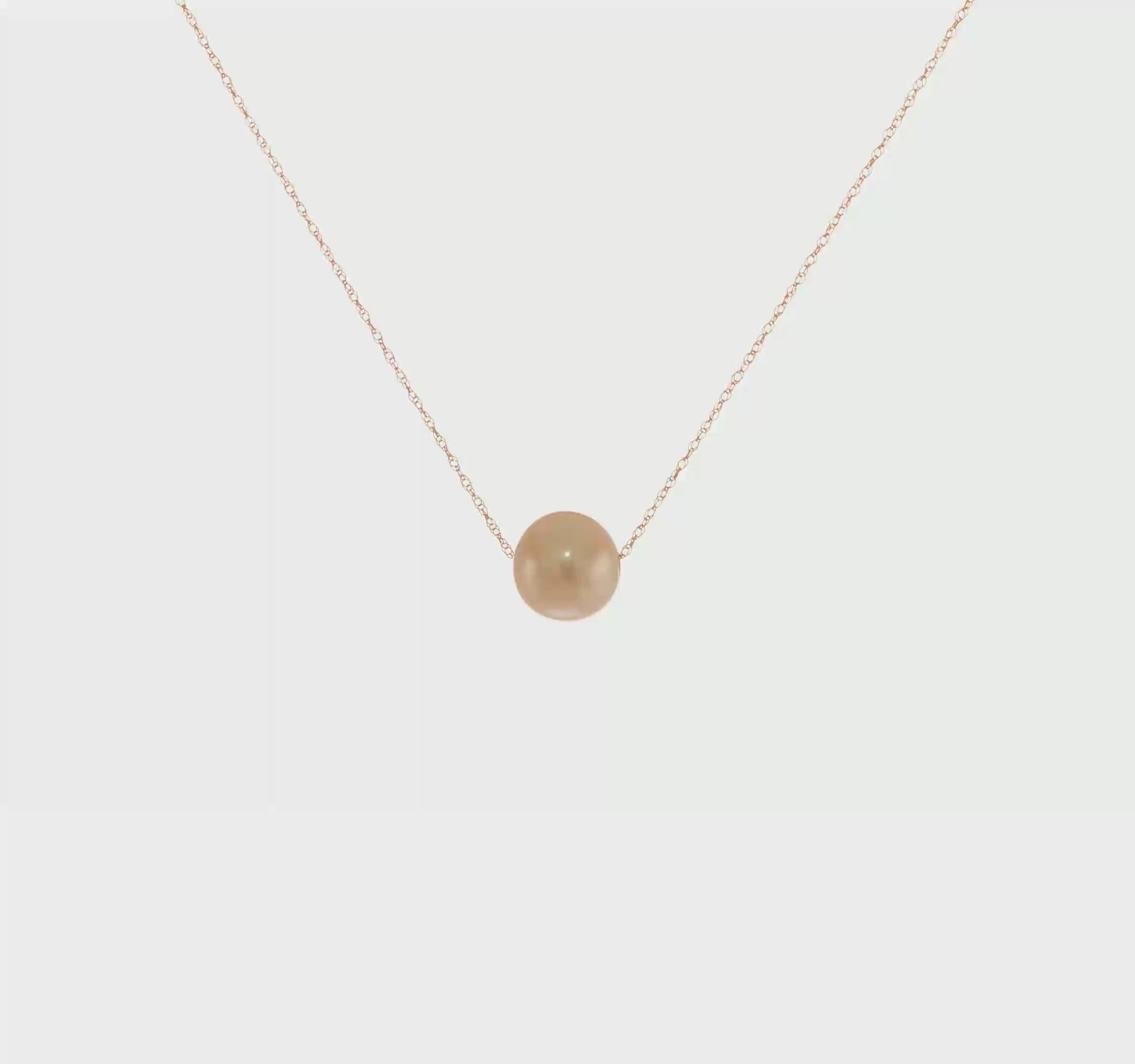 14k Gold Fresh Water 11mm Pearl Necklace, 17"