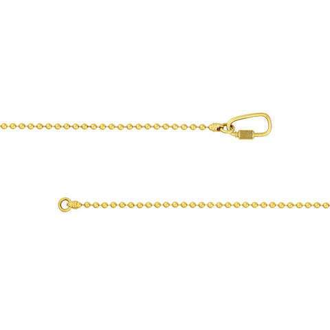 Real 14k Yellow Gold Unisex Oval Twist Barrel Lock Bead Bracelet, 8.5 Inch