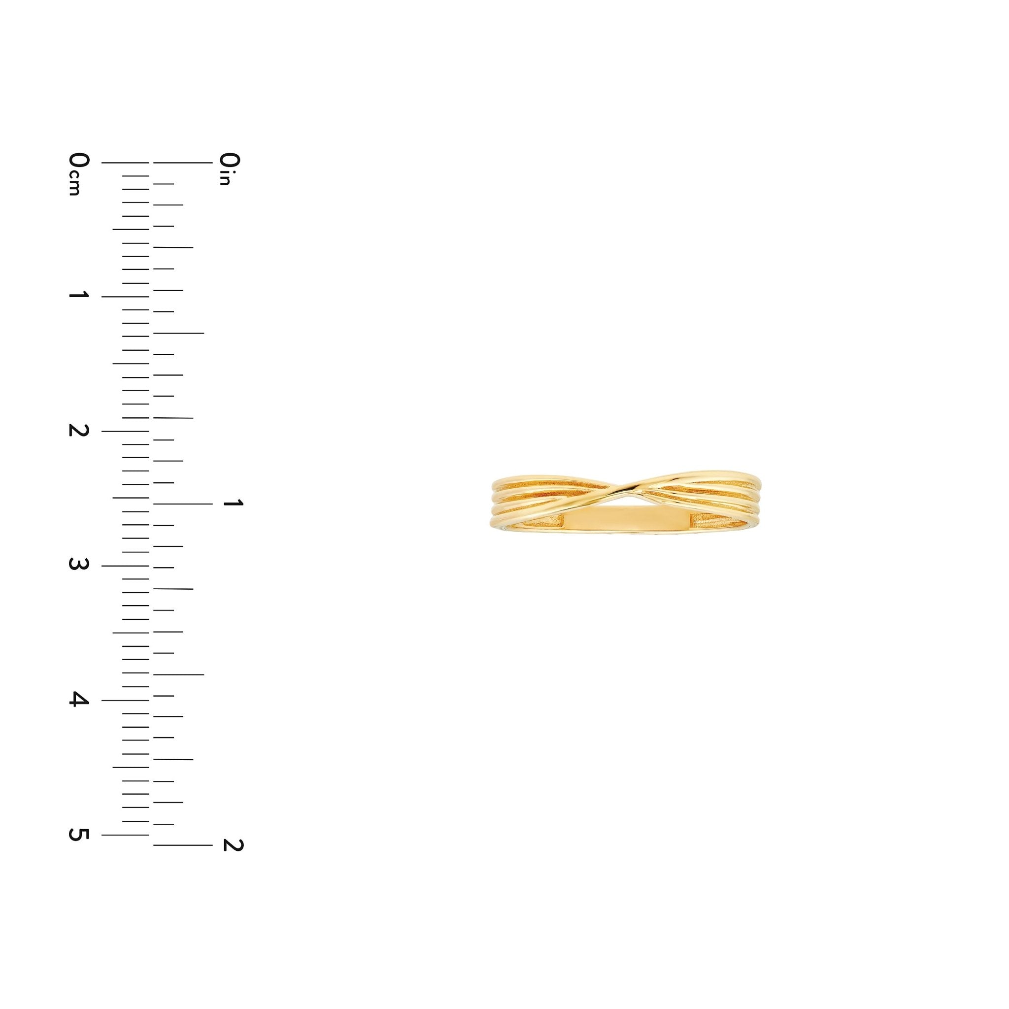 Real Solid 14k Yellow Gold Textured Pinched Band Ring