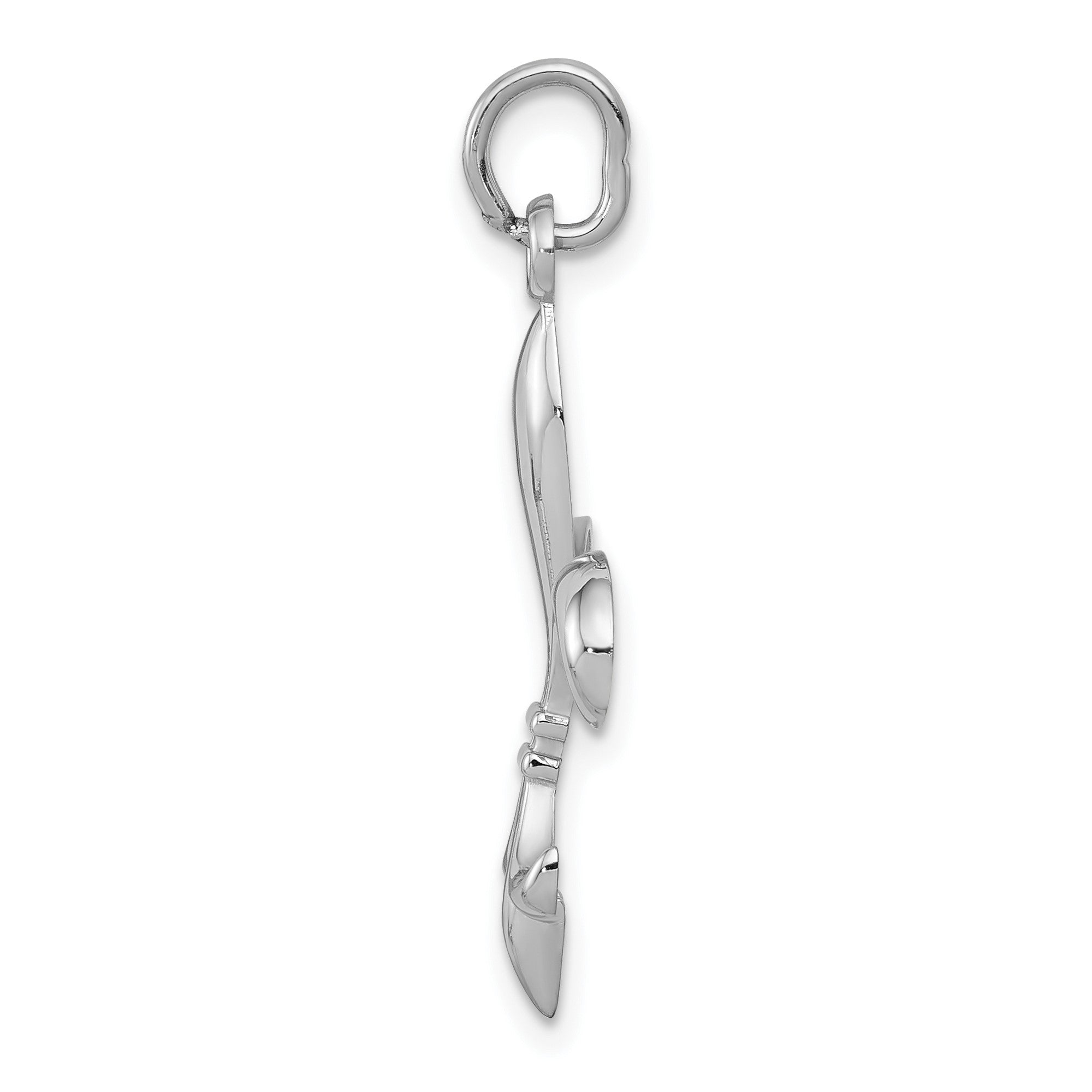 Real Solid Yellow and White Gold Polished Flue de lis Pendant Charm