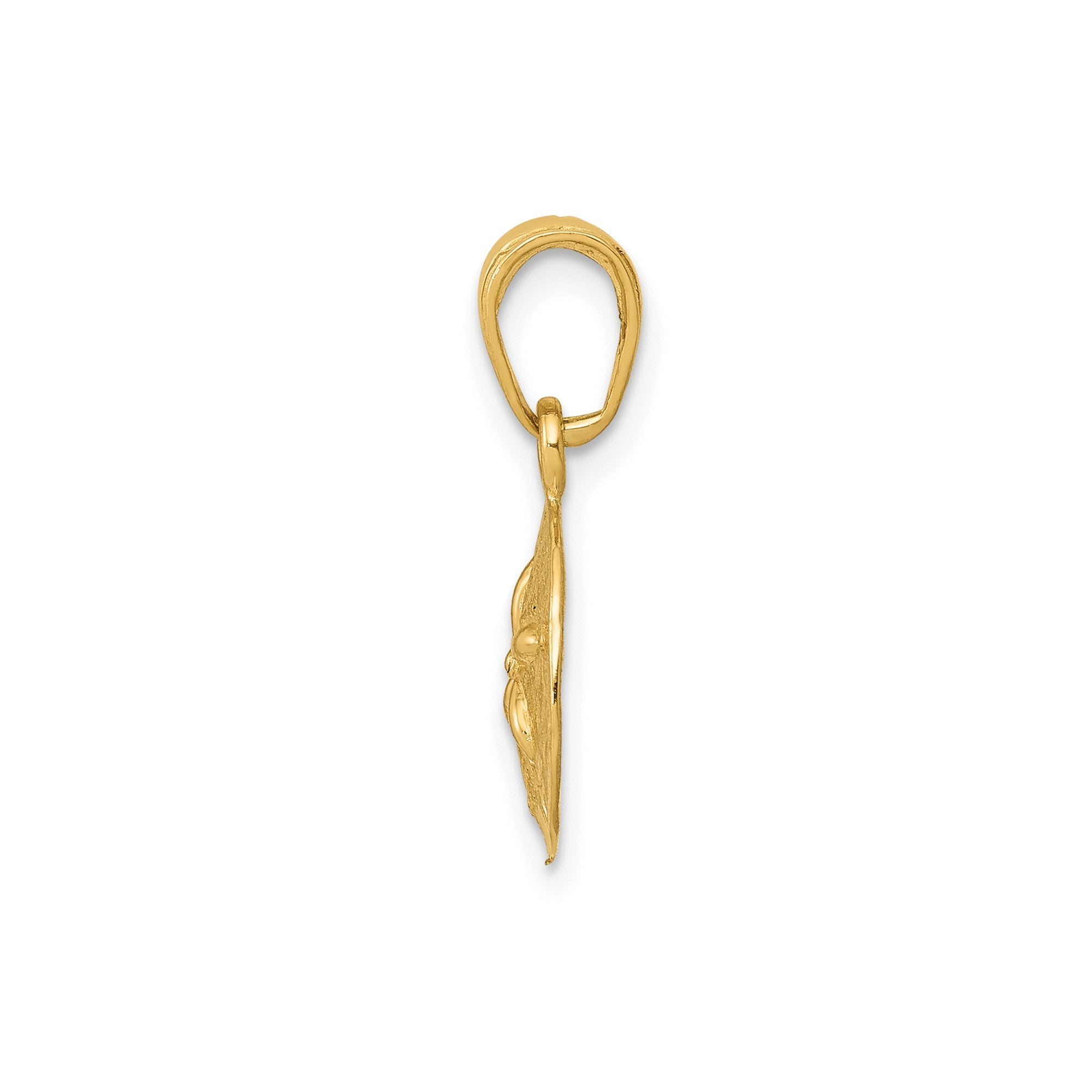 Sand Dollar Pendant, Real Gold, 12mm, Jewelry Accessory