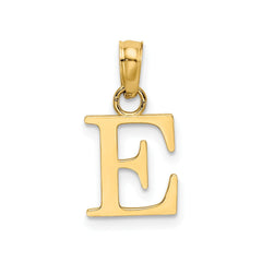 Solid 14K Gold Polished Block Initial Letter Pendants, 12x10mm