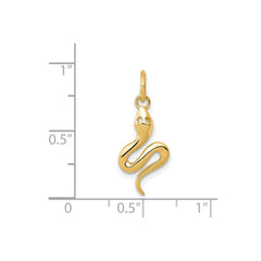 Solid Gold High Polished Snake Pendant, 21x9mm - JewelryAffairs