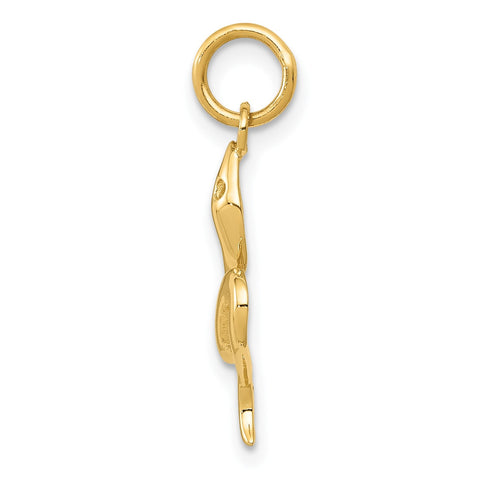 Solid Gold High Polished Snake Pendant, 21x9mm
