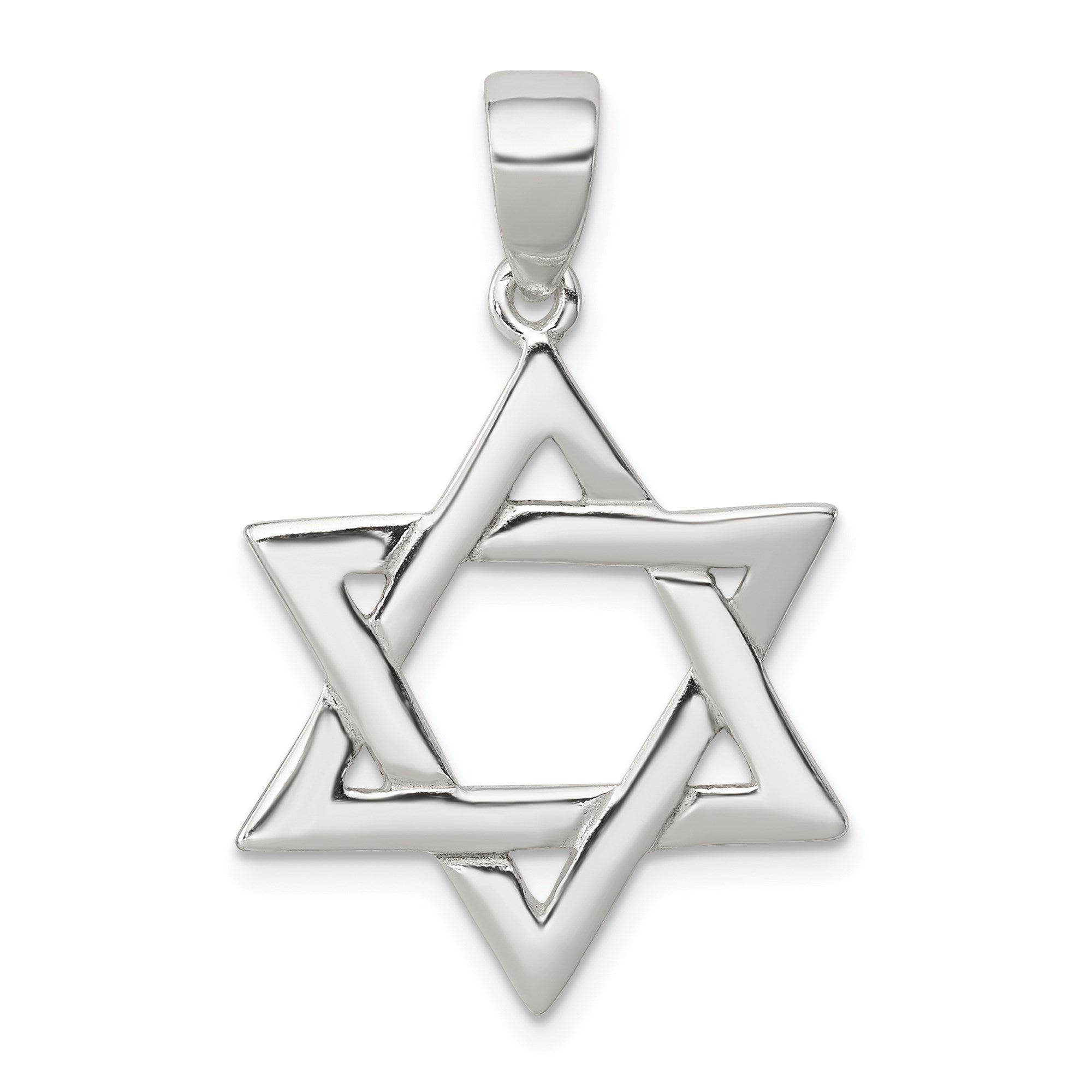 Real Sterling Silver Star of David Pendant Charm