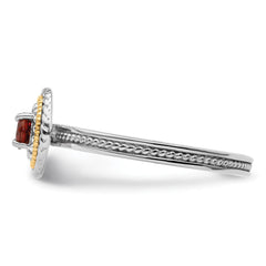 Sterling Silver and 14k Yellow Gold Stackable Expressions Sterling Silver Birthstone Ring