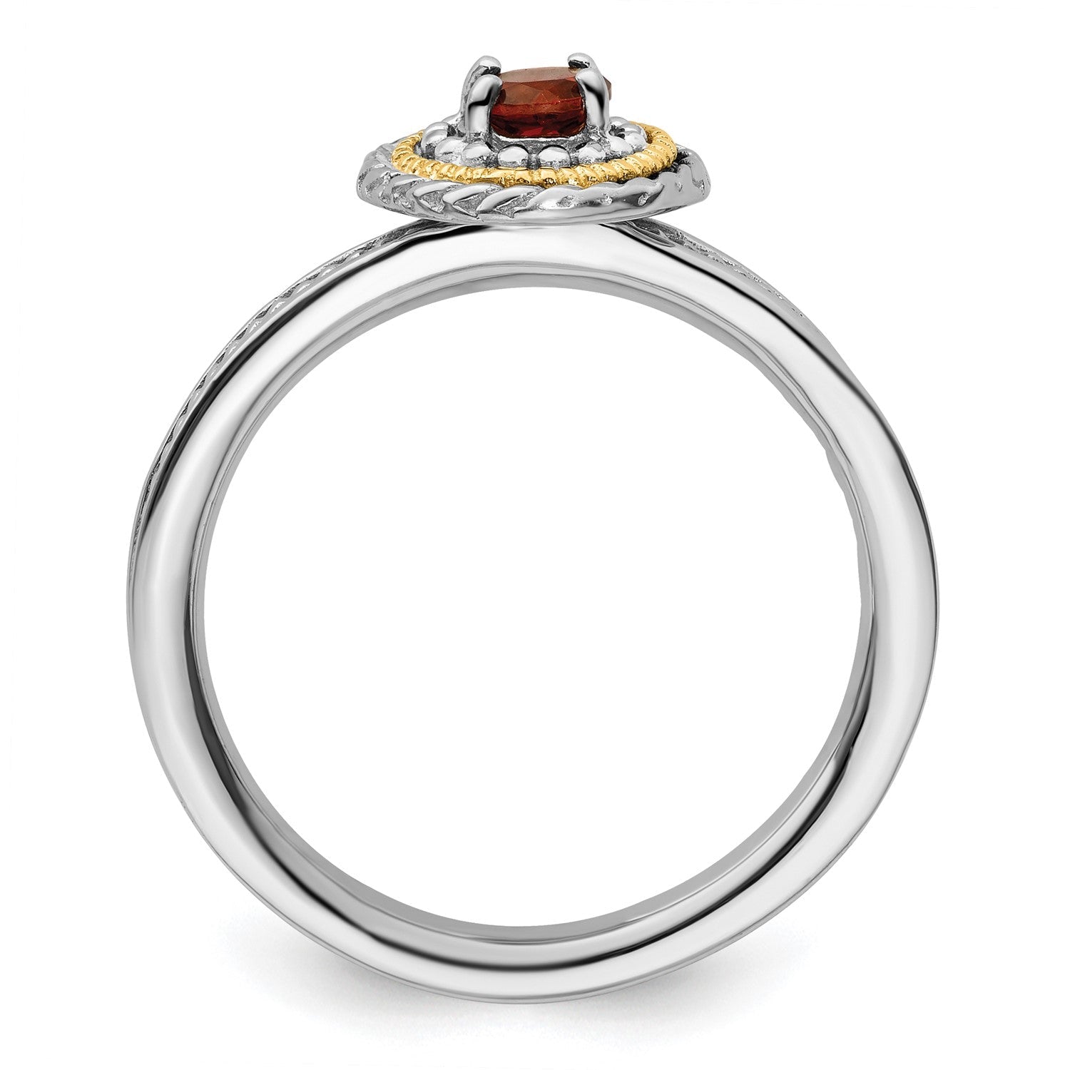 Sterling Silver and 14k Yellow Gold Stackable Expressions Sterling Silver Birthstone Ring