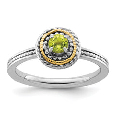Sterling Silver and 14k Yellow Gold Stackable Expressions Sterling Silver Birthstone Ring