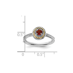 Sterling Silver and 14k Yellow Gold Stackable Expressions Sterling Silver Birthstone Ring