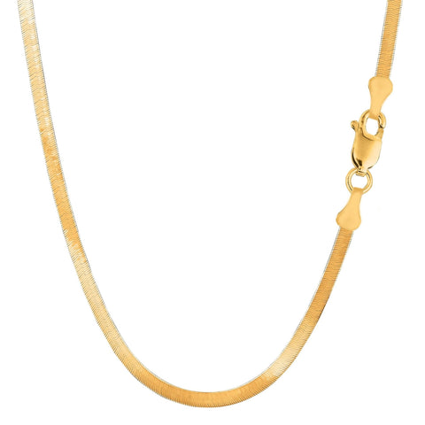 Sterling Silver Gold Plated Herringbone Chain Necklace