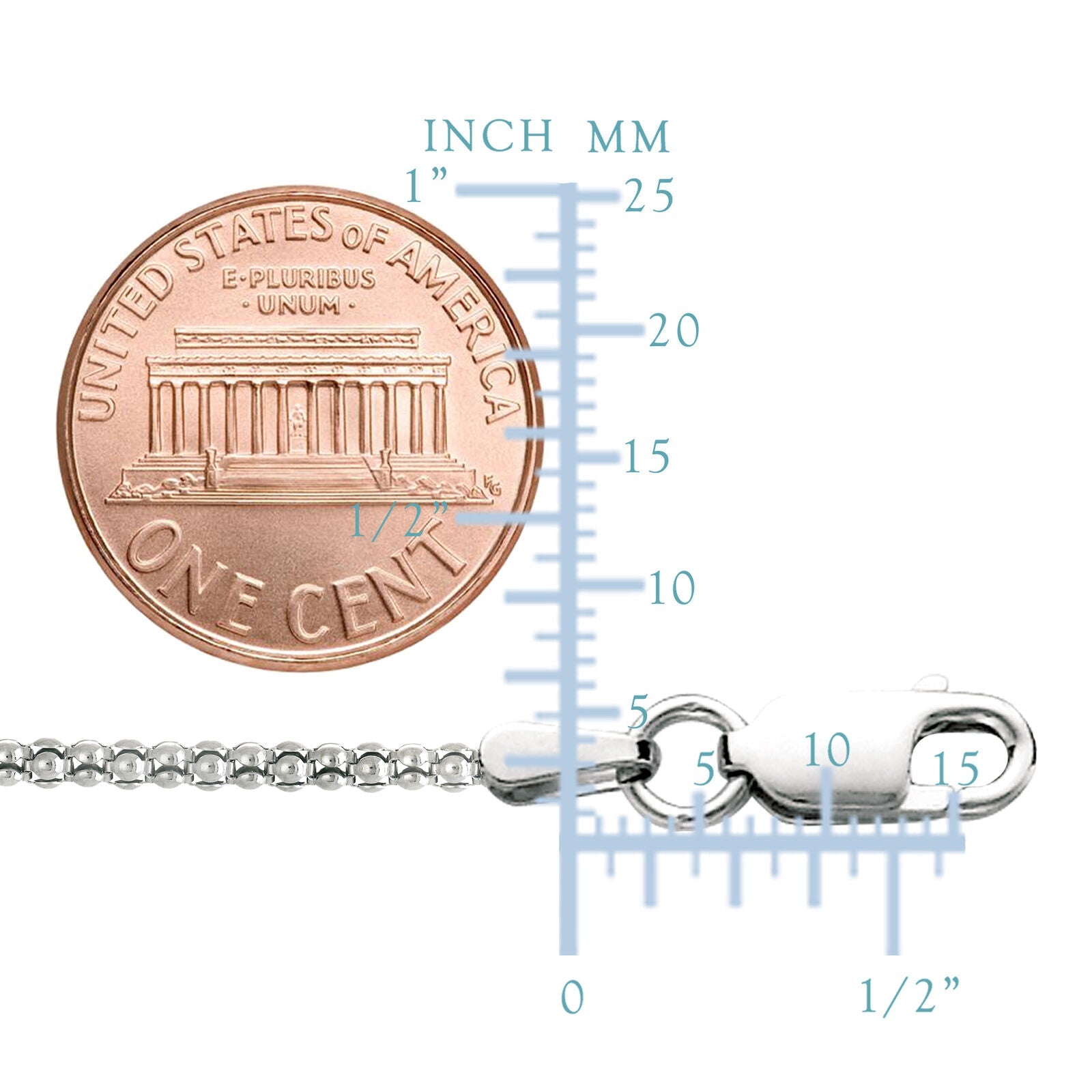 Sterling Silver Rhodium Plated Fancy Popcorn Rope Chain Necklace, 1,8mm - JewelryAffairs