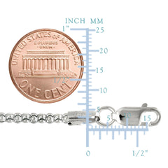 Sterling Silver Rhodium Plated Fancy Popcorn Rope Chain Necklace, 2.5mm - JewelryAffairs
