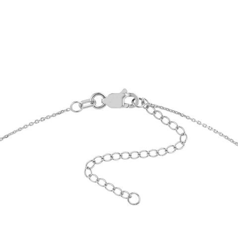 Sterling Silver Triangle Shaped Pendant CZ Necklace, 18"