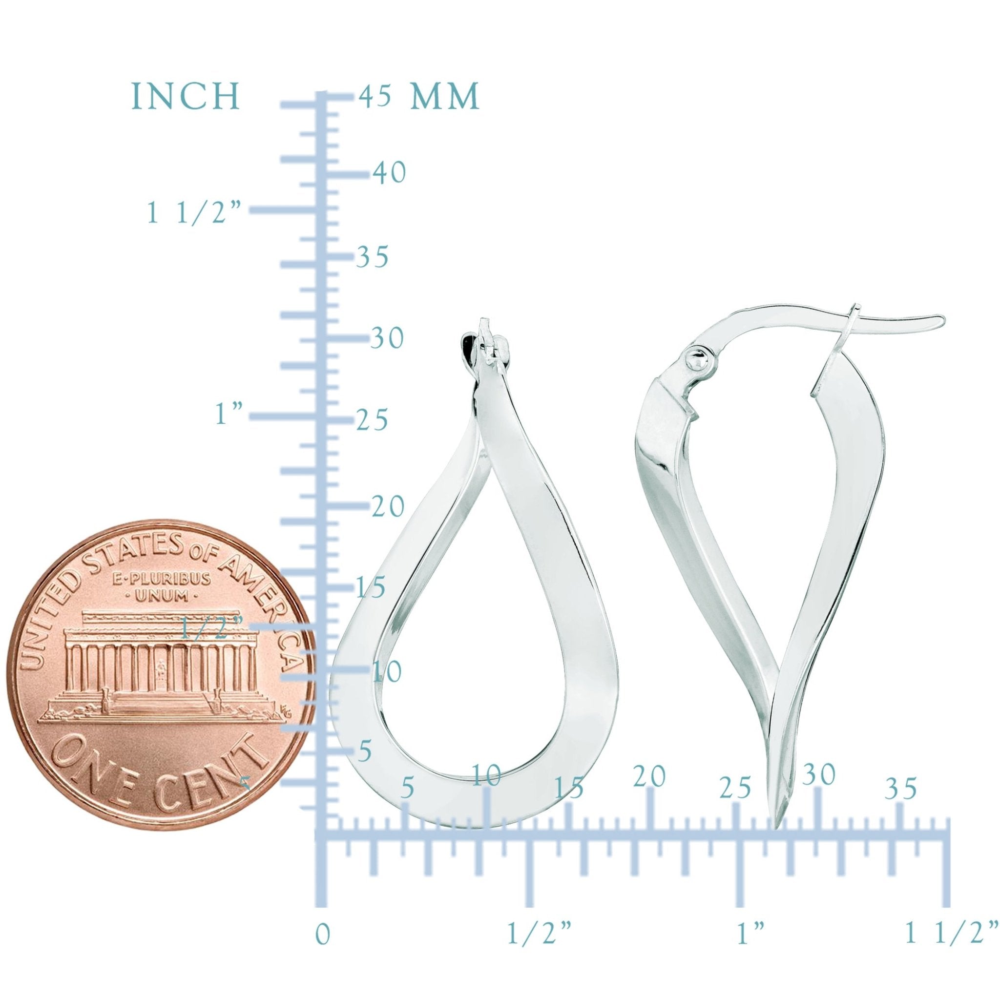 10k Gold Shiny Wavy Hoop Earrings