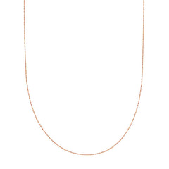 10k Rose Gold Rope Chain Necklace, 0.5mm