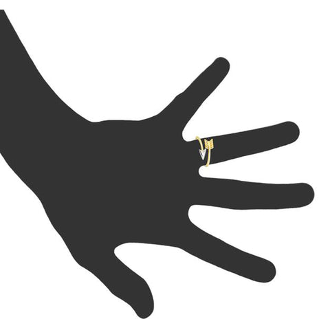 10k Two Tone Gold Bypass Arrow Ring, Size 7