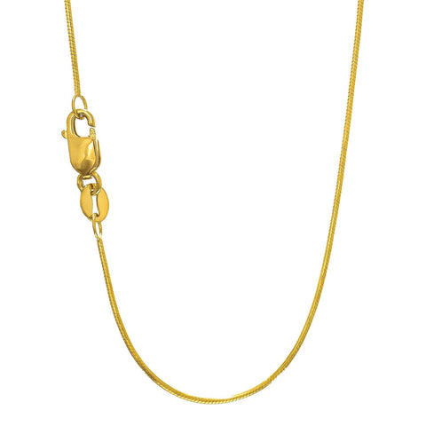 10k Yellow Gold Octagonal Snake Chain Necklace, 0.9mm, 20"
