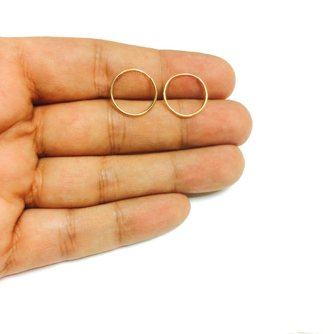 10k Yellow Gold Shiny Endless Round Hoop Earrings