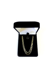 10k Yellow Solid Gold Figaro Chain Necklace, 1.9mm - JewelryAffairs