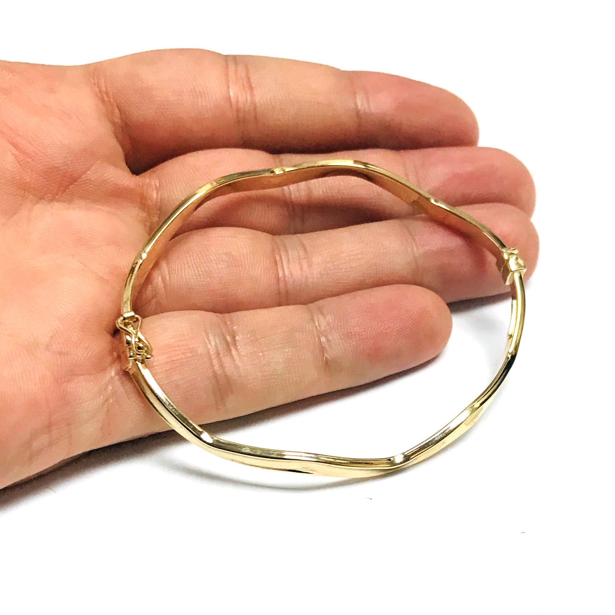 10 k Yellow Gold Wave armband för kvinnor, 7,5" fina designersmycken för män och kvinnor