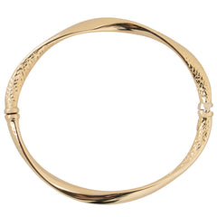 10k Yellow Gold Diamond Cut Women's Bangle Bracelet, 7.5" fine designer jewelry for men and women