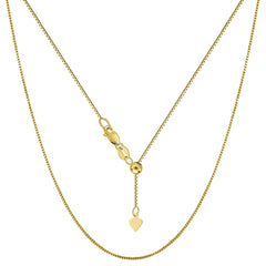 10k Yellow Gold Adjustable Box Link Chain Necklace, 0.7mm, 22" fine designer jewelry for men and women