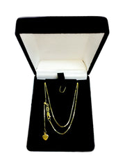 Collier chaîne à maillons réglable en or jaune 10 carats, 0,7 mm, 22 po, bijoux de créateurs fins pour hommes et femmes