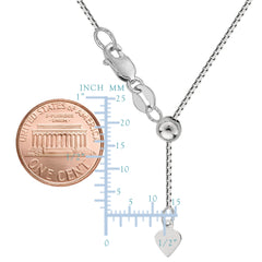 10 k hvidguld justerbar æske Link Chain halskæde, 0,7 mm, 22" fine designer smykker til mænd og kvinder