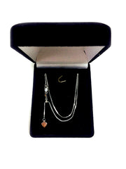 10 k hvidguld justerbar æske Link Chain halskæde, 0,7 mm, 22" fine designer smykker til mænd og kvinder