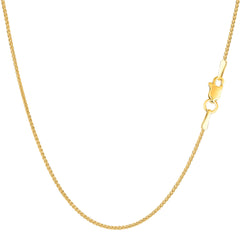 Collar de cadena de trigo de oro amarillo de 10 quilates, joyería fina de diseño de 1,0 mm para hombres y mujeres