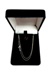 10 k White Gold Wheat Chain Halsband, 1,0 mm fina designersmycken för män och kvinnor