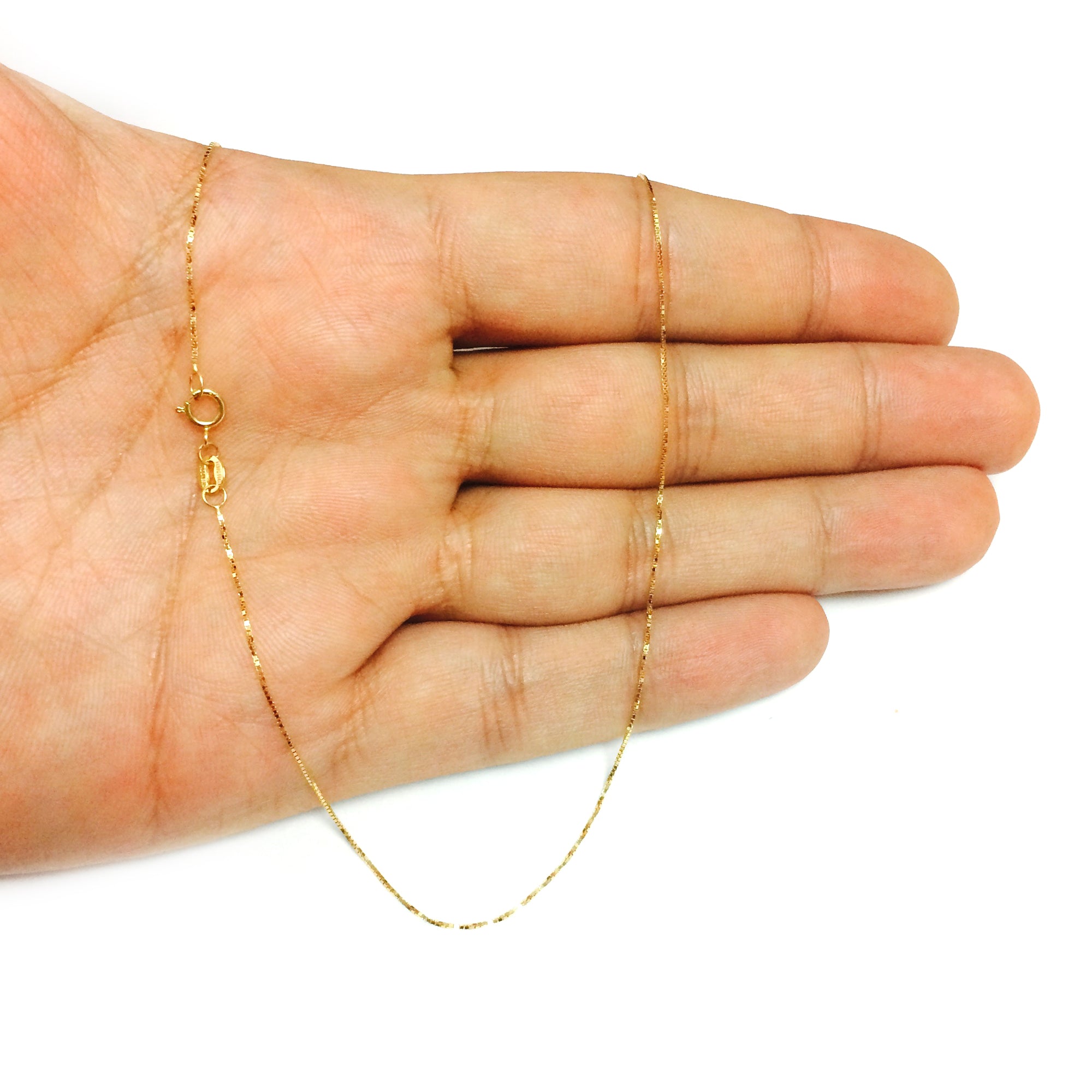 10k gul solid guld spejlbokskæde halskæde, 0,45 mm fine designer smykker til mænd og kvinder