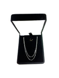 10k White Solid Gold Mirror Box Chain Necklace, 0.45mm