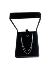 10 k hvidt massivt guld spejlkasse kæde halskæde, 0,45 mm fine designer smykker til mænd og kvinder