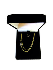 Collar de cadena Gourmette de oro amarillo de 10 quilates, joyería fina de diseño de 1,0 mm para hombres y mujeres
