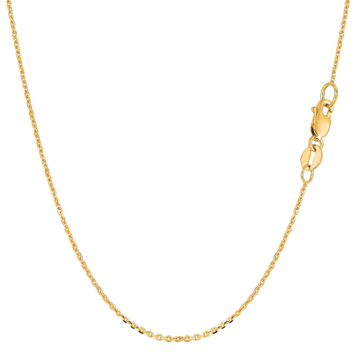 Collar de cadena con eslabones tipo cable de oro amarillo de 10 quilates, joyería fina de diseño de 1,1 mm para hombres y mujeres